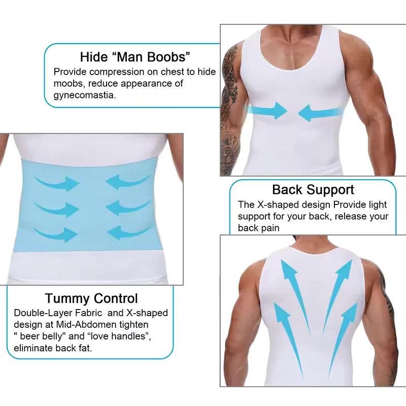 LALAMELON Men's Tummy Control Body Shaper Vest Compression Tank Top