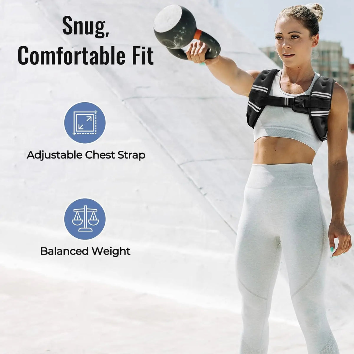 Reflective Adjustable Weight Training Vest For Fitness And Jogging
