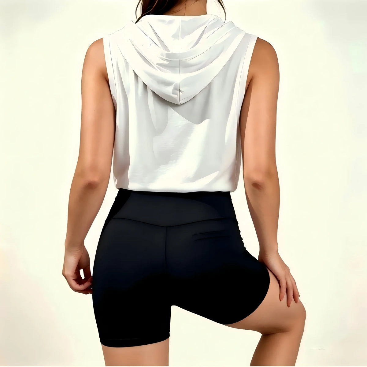 Women Faith Graphic Hooded Tank Top With Biker Shorts Set