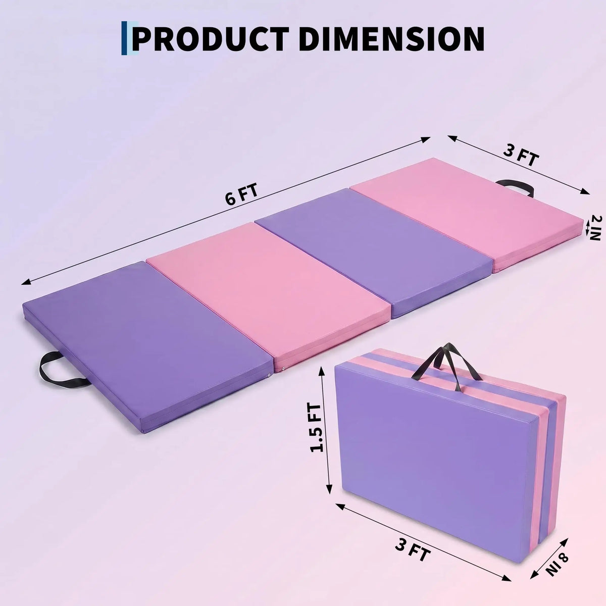 HiMISS Foldable Gymnastics Exercise Mat For Home Workouts