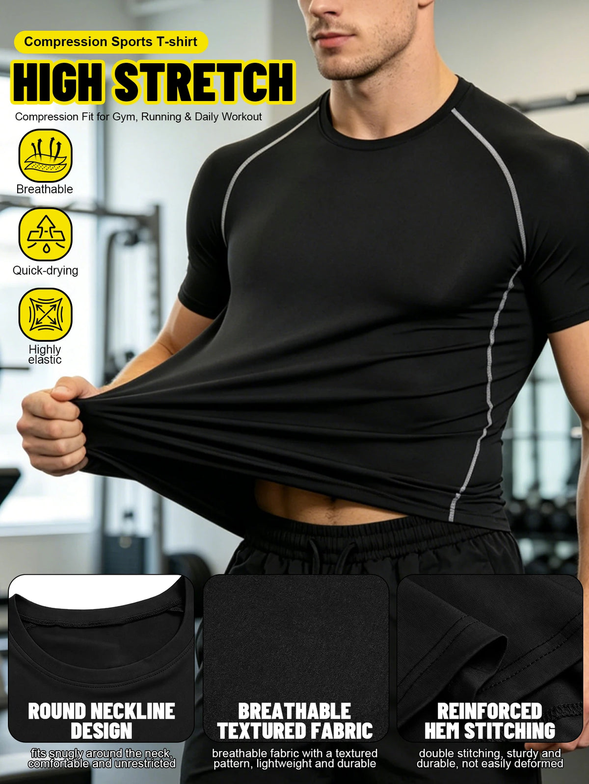 Men's Quick Dry Two Piece Athletic Workout Training Set