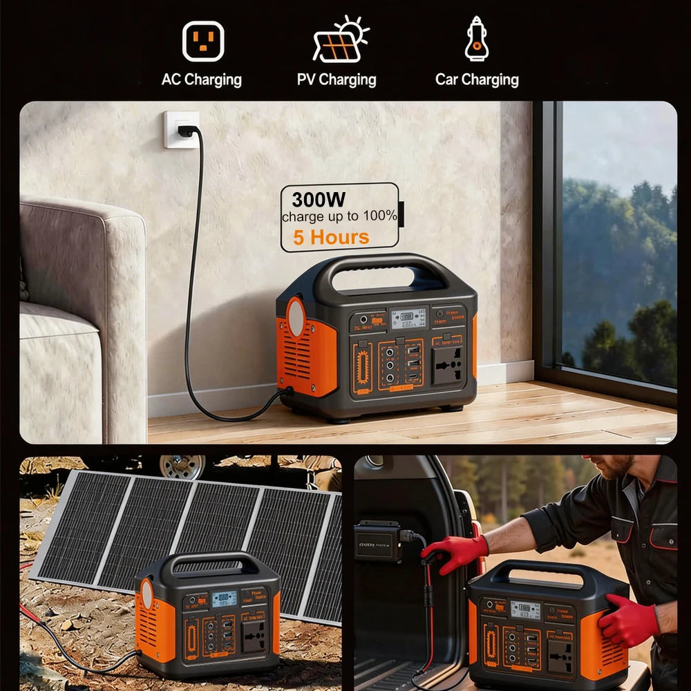 GaiaRay 460Wh Portable Power Station With LiFePO4 Battery 500W