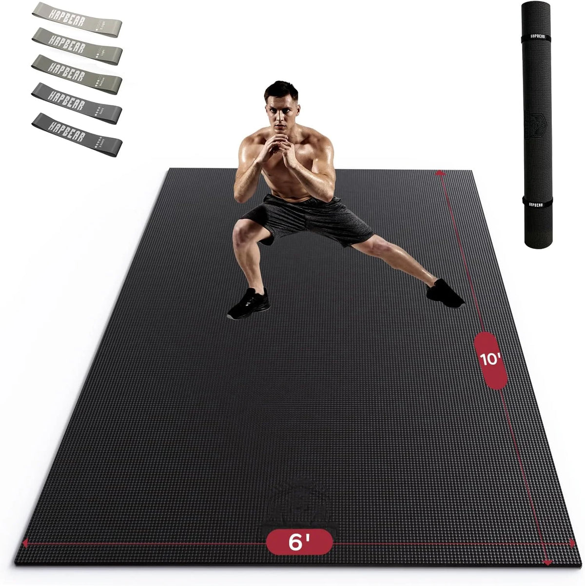 Hapbear Commercial Grade PVC Home Gym Mat For Fitness Training