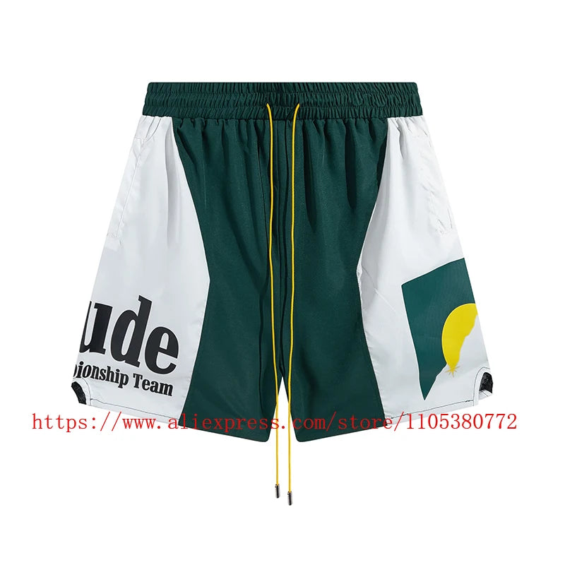 Men Casual Elastic Waist Drawstring Shorts With Zip Pockets
